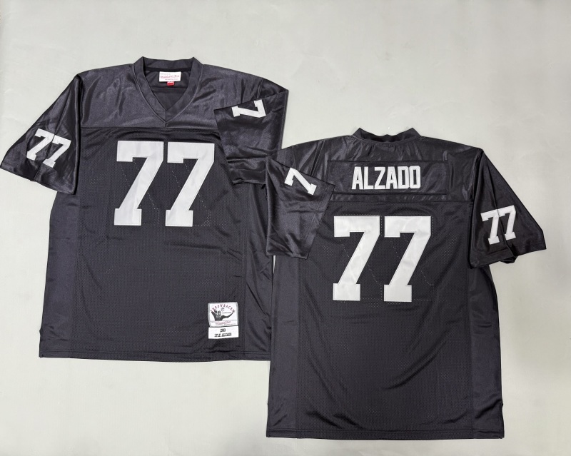 Men 2025 Nike Oakland Raiders #77 Alzado black Throwback Limited NFL Jersey style 001->oakland raiders->NFL Jersey